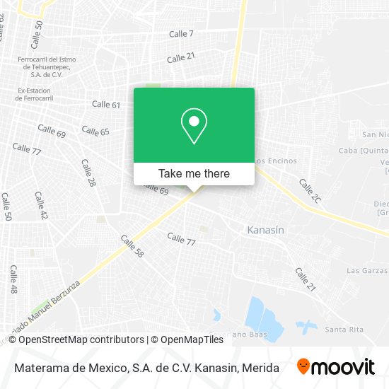Mapa de Materama de Mexico, S.A. de C.V. Kanasin
