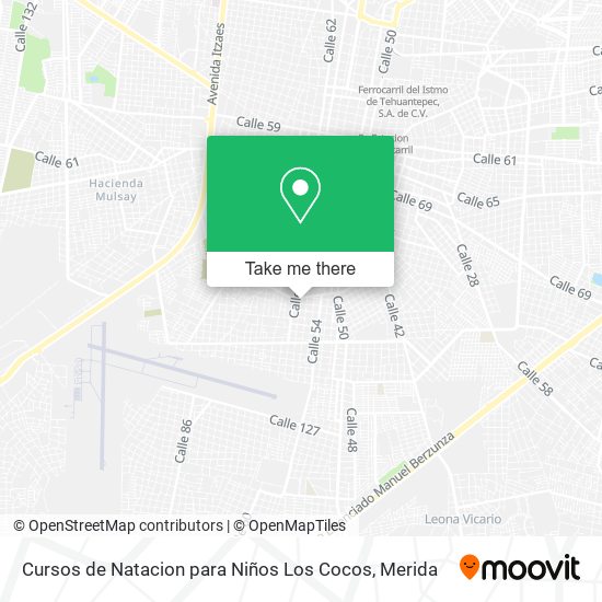 Cursos de Natacion para Niños Los Cocos map