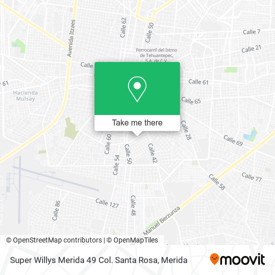Super Willys Merida 49 Col. Santa Rosa map