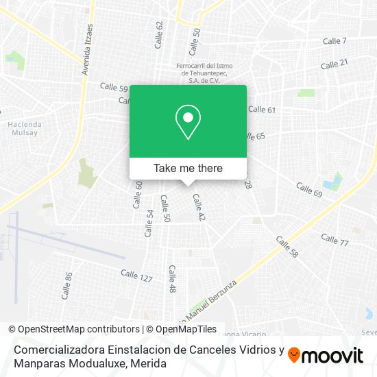 Mapa de Comercializadora Einstalacion de Canceles Vidrios y Manparas Modualuxe