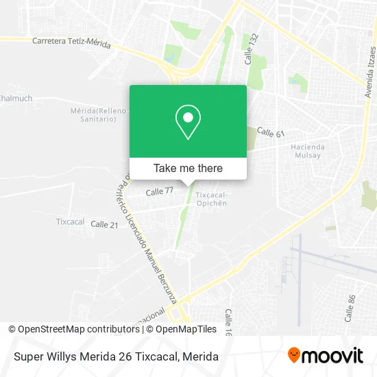 Mapa de Super Willys Merida 26 Tixcacal