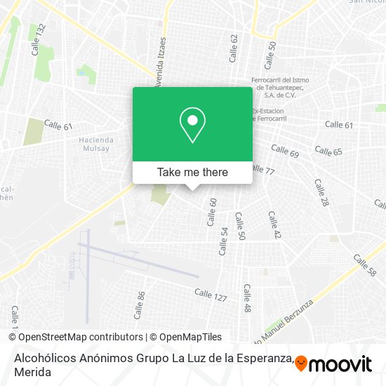 Mapa de Alcohólicos Anónimos Grupo La Luz de la Esperanza