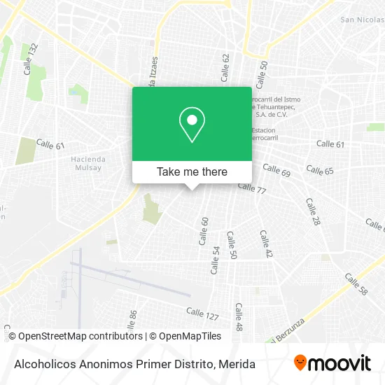 Alcoholicos Anonimos Primer Distrito map