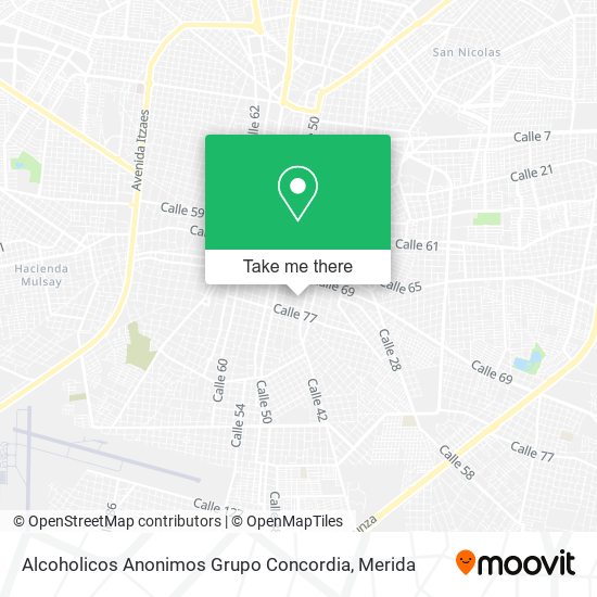 Mapa de Alcoholicos Anonimos Grupo Concordia