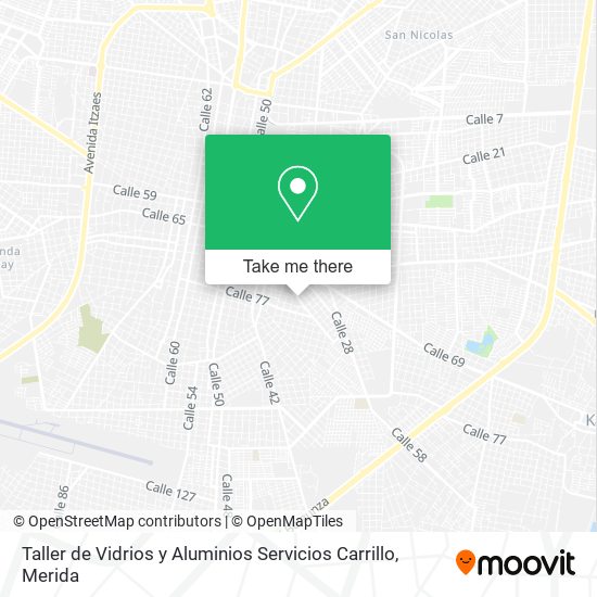 Taller de Vidrios y Aluminios Servicios Carrillo map