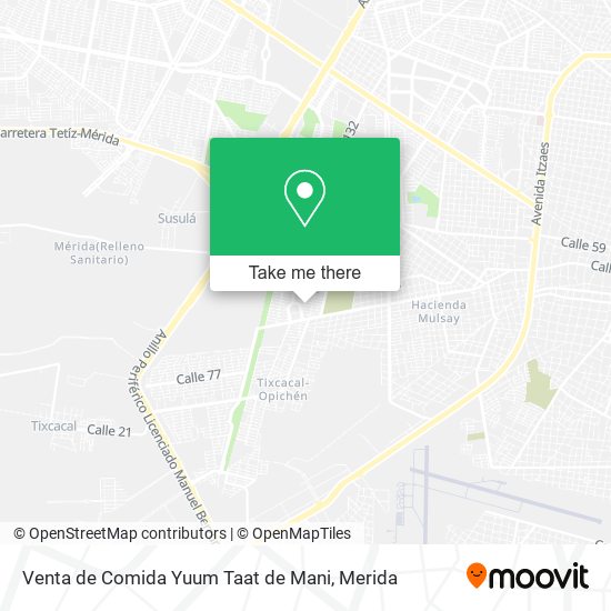 Mapa de Venta de Comida Yuum Taat de Mani