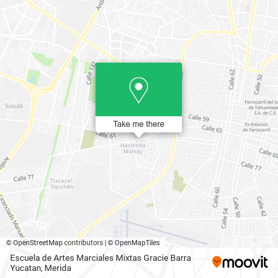 Escuela de Artes Marciales Mixtas Gracie Barra Yucatan map