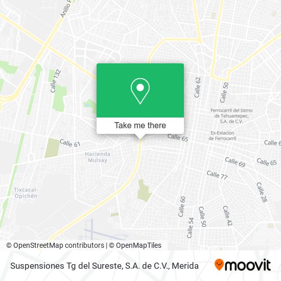 Suspensiones Tg del Sureste, S.A. de C.V. map