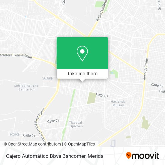 Mapa de Cajero Automático Bbva Bancomer