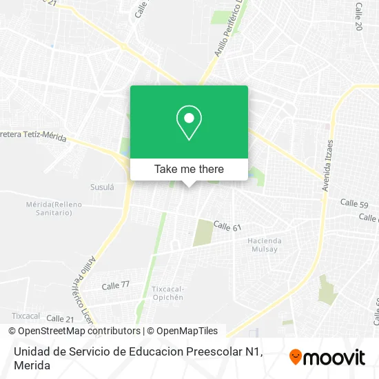Mapa de Unidad de Servicio de Educacion Preescolar N1