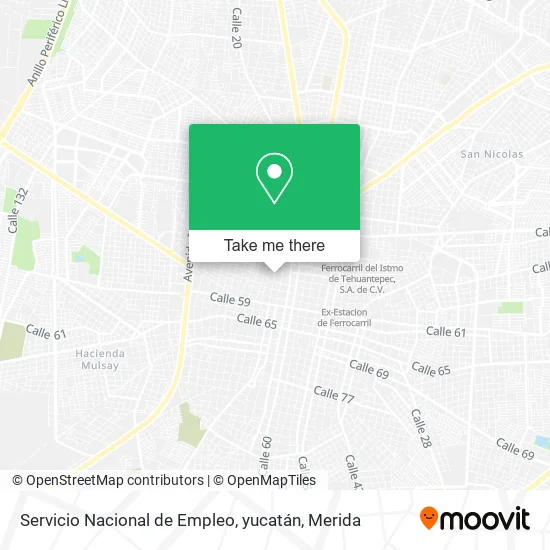 Mapa de Servicio Nacional de Empleo, yucatán