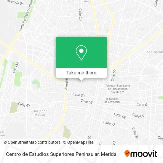Mapa de Centro de Estudios Superiores Peninsular