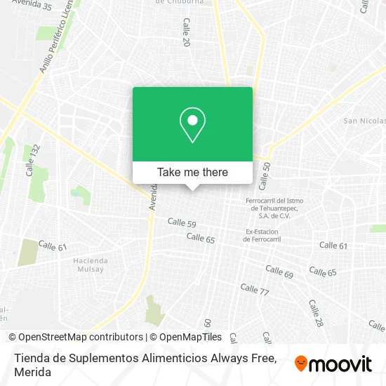 Mapa de Tienda de Suplementos Alimenticios Always Free