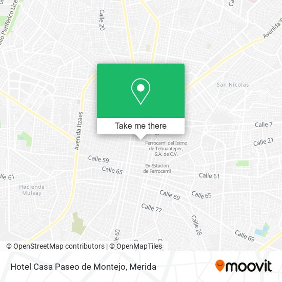 Hotel Casa Paseo de Montejo map