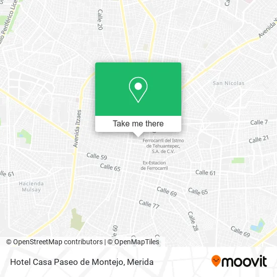 Hotel Casa Paseo de Montejo map