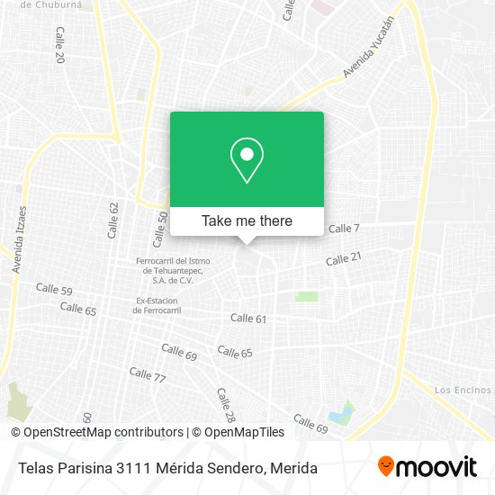 Telas Parisina 3111 Mérida Sendero map