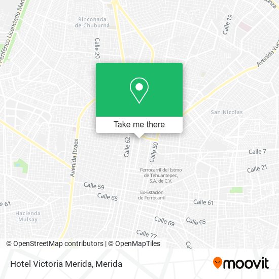 Hotel Victoria Merida map