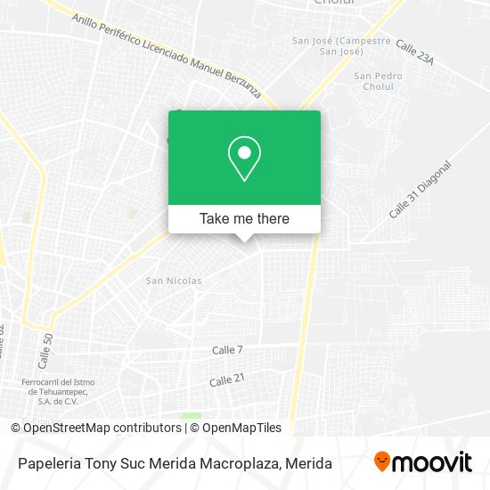 Mapa de Papeleria Tony Suc Merida Macroplaza