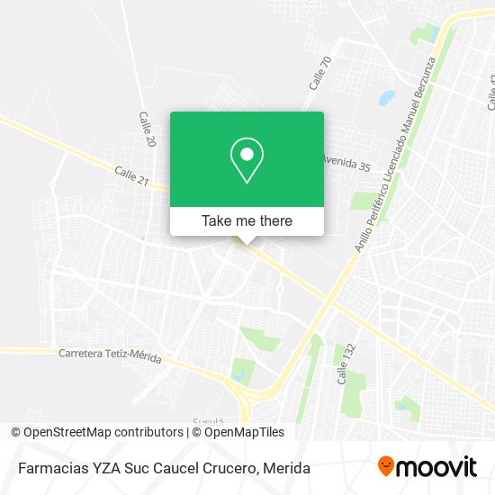 Mapa de Farmacias YZA Suc Caucel Crucero