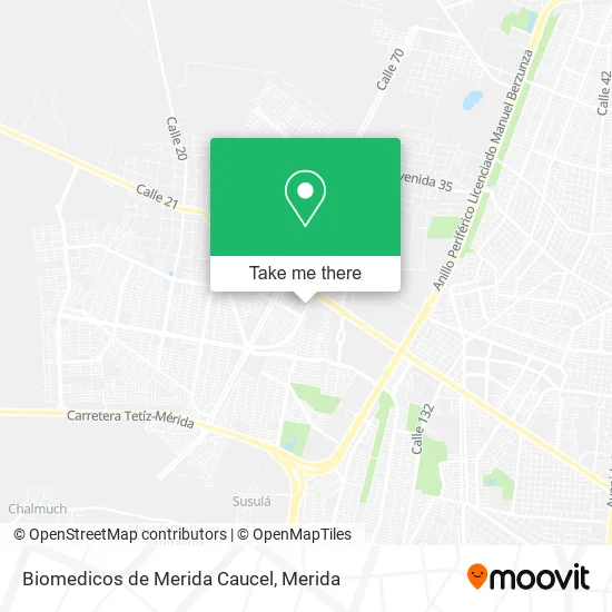 Mapa de Biomedicos de Merida Caucel