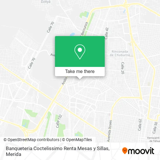 Mapa de Banqueteria Coctelissimo Renta Mesas y Sillas
