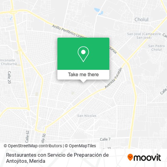 Restaurantes con Servicio de Preparación de Antojitos map