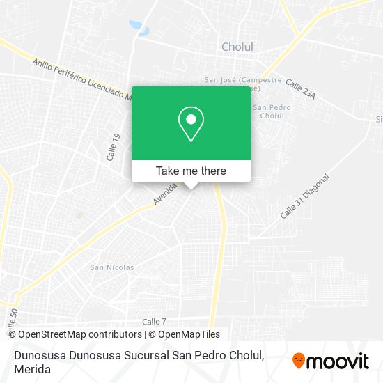 Mapa de Dunosusa Dunosusa Sucursal San Pedro Cholul
