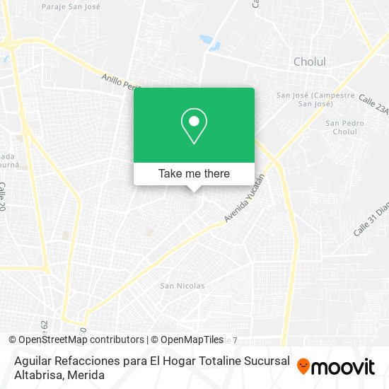 Aguilar Refacciones para El Hogar Totaline Sucursal Altabrisa map