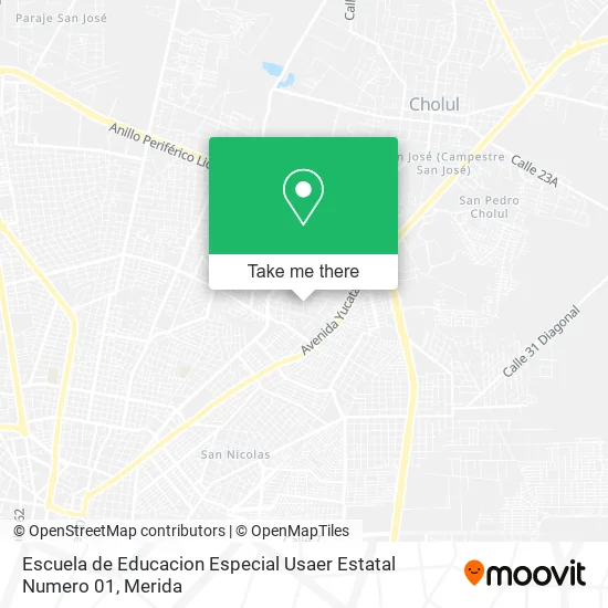 Mapa de Escuela de Educacion Especial Usaer Estatal Numero 01