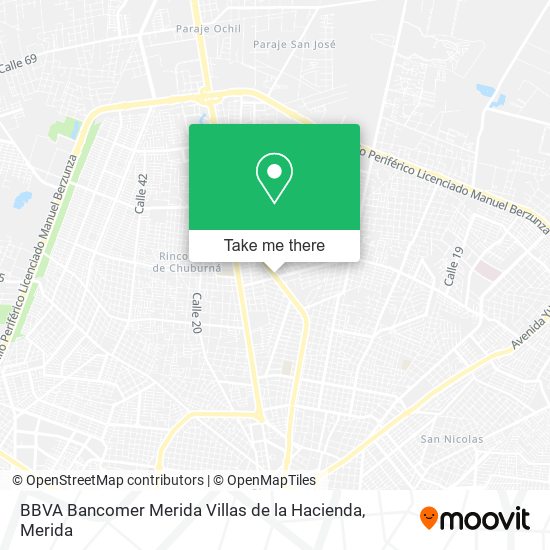 BBVA Bancomer Merida Villas de la Hacienda map