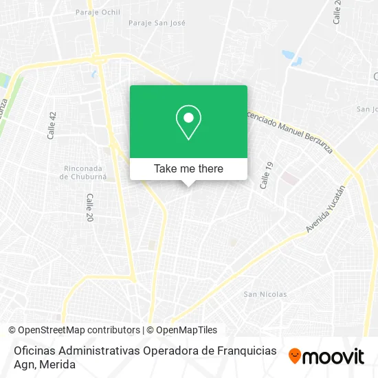 Mapa de Oficinas Administrativas Operadora de Franquicias Agn