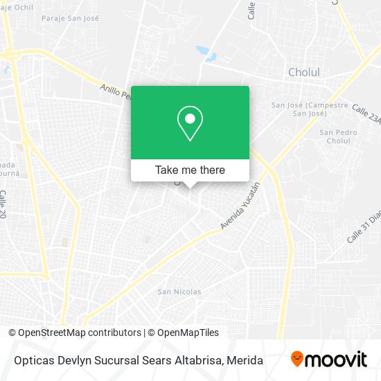 Opticas Devlyn Sucursal Sears Altabrisa map