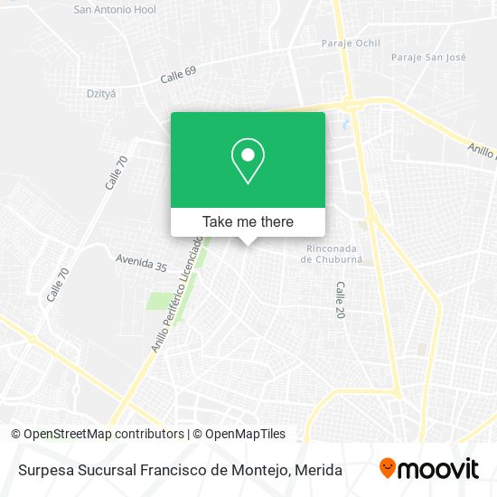 Mapa de Surpesa Sucursal Francisco de Montejo