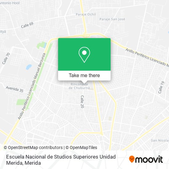 Mapa de Escuela Nacional de Studios Superiores Unidad Merida