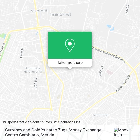 Currency and Gold Yucatan Zuga Money Exchange Centro Cambiario map