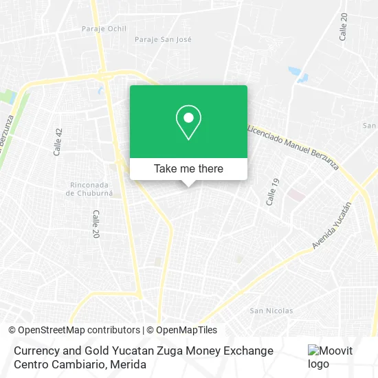 Mapa de Currency and Gold Yucatan Zuga Money Exchange Centro Cambiario