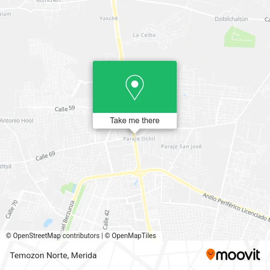 Temozon Norte map
