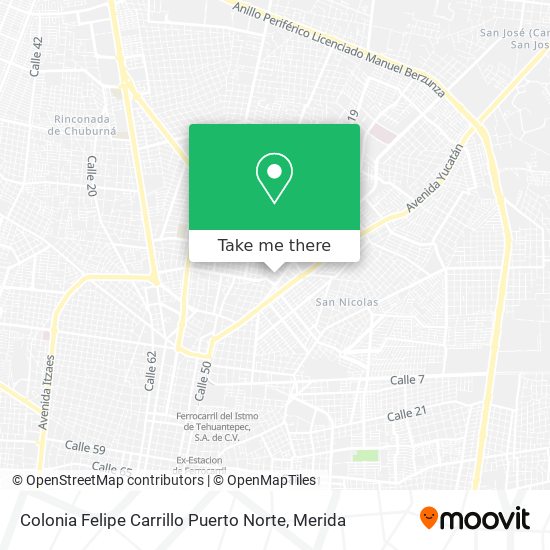 Mapa de Colonia Felipe Carrillo Puerto Norte