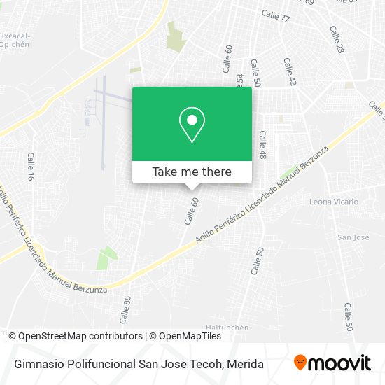 Gimnasio Polifuncional San Jose Tecoh map