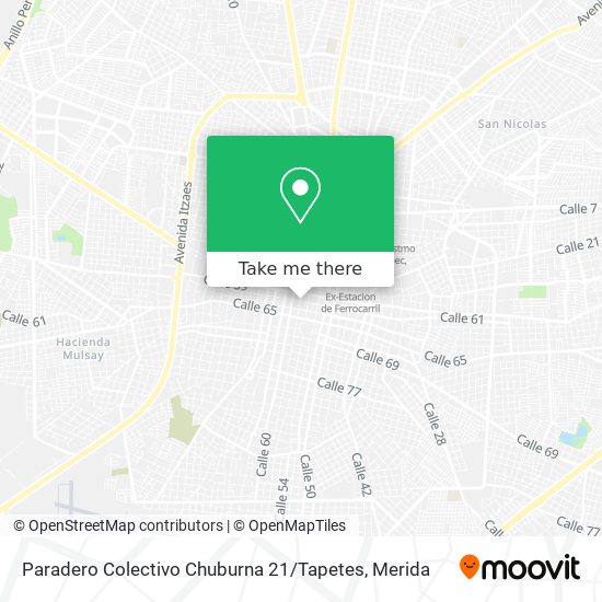 Paradero Colectivo Chuburna 21 / Tapetes map