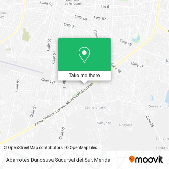 Mapa de Abarrotes Dunosusa Sucursal del Sur