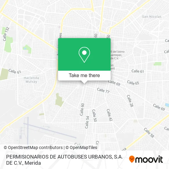 Mapa de PERMISIONARIOS DE AUTOBUSES URBANOS, S.A. DE C.V.