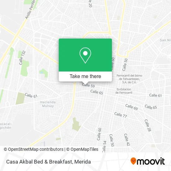 Mapa de Casa Akbal Bed & Breakfast