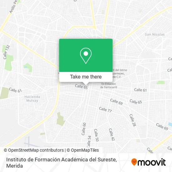 Mapa de Instituto de Formación Académica del Sureste