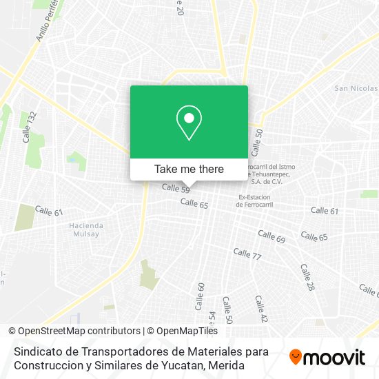 Mapa de Sindicato de Transportadores de Materiales para Construccion y Similares de Yucatan