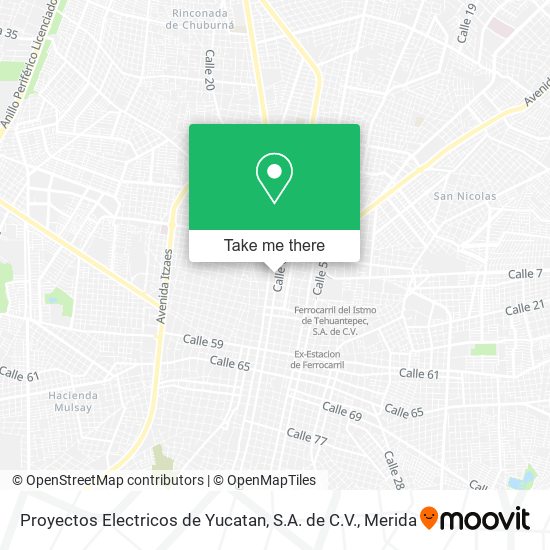 Proyectos Electricos de Yucatan, S.A. de C.V. map