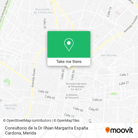 Mapa de Consultorio de la Dr Ilhian Margarita España Cardona