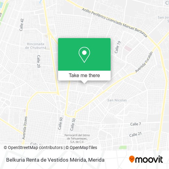 Belkuria Renta de Vestidos Mérida map