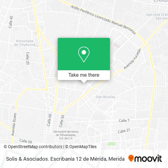 Solis & Asociados. Escribanía 12 de Mérida map