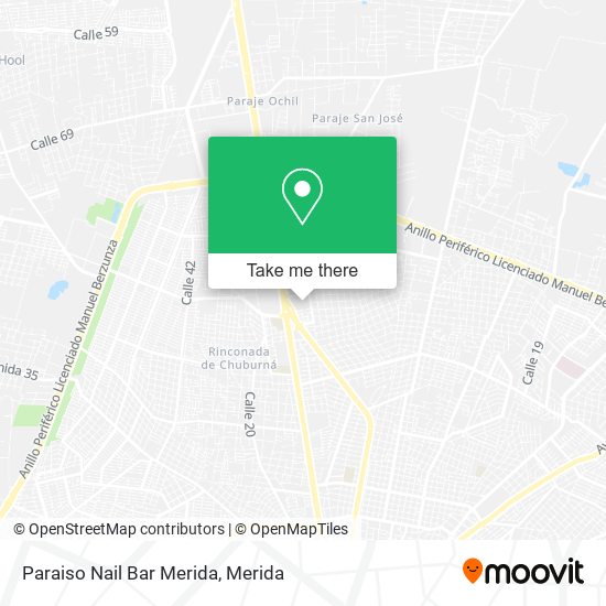 Paraiso Nail Bar Merida map